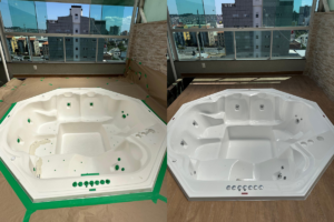 revitalização, pintura queimada - banheira de hidromassagem, spa, jacuzzi, ofurô